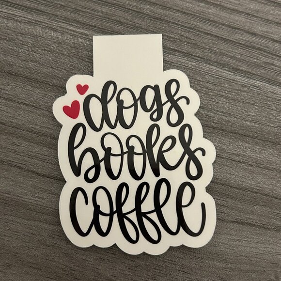 3 for $15 Dogs, Books, Coffee Magnetic Bookmark - Picture 1 of 2